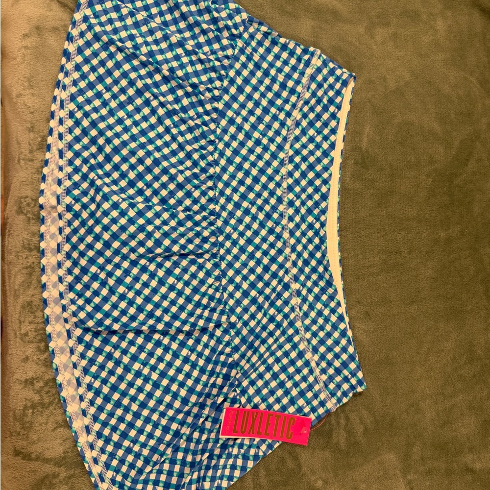 NWT Lilly Pulitzer Gardenia Skort Boca Blue Double Checking XL